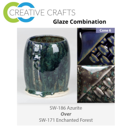 Azurite SW-186 over Enchanted Forest SW-171 Stoneware Combination